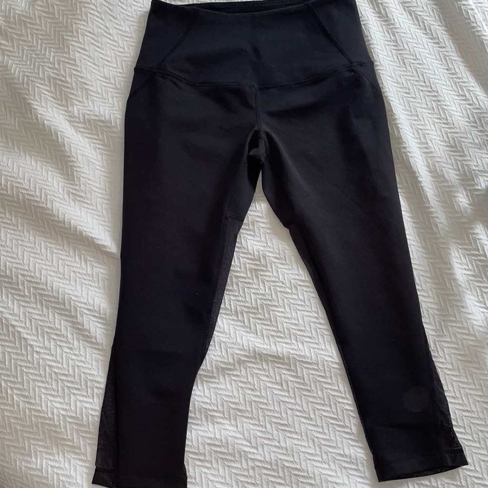 Zella black Leggings - mesh details - medium